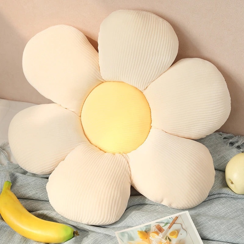 Daisy Flower Throw Pillow - Funky Aesthetic Room Decor Pastel Decorative Pillow - Picture 3 of 5
